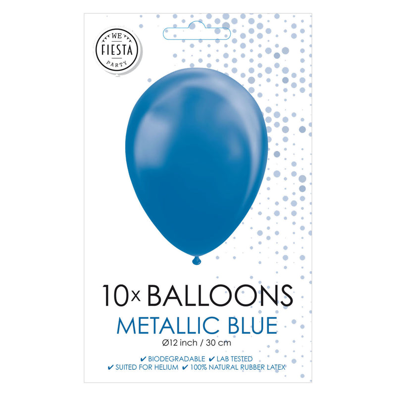 Load image into Gallery viewer, Globos ballonnen metallic blue 30cm, 10st.