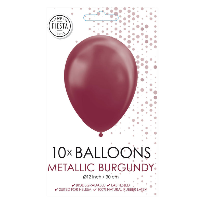 Laden Sie das Bild in Galerie -Viewer, Globos Ballonnen Metallic Bordeaux 30cm, 10st.