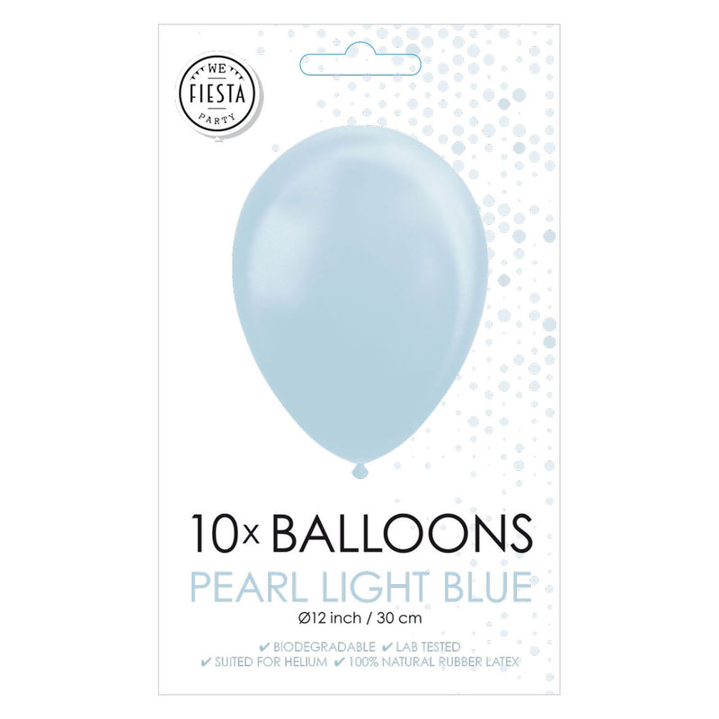 Load image into Gallery viewer, Globos ballonnen pearl lichtblauw 30cm, 10st.