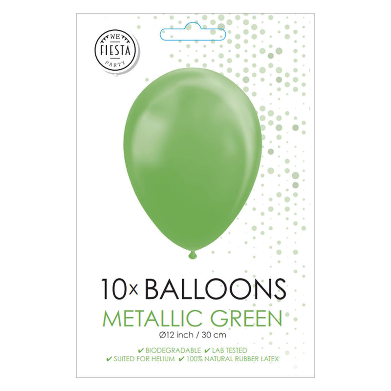 Load image into Gallery viewer, Globos ballonnen metallic green 30cm, 10st.