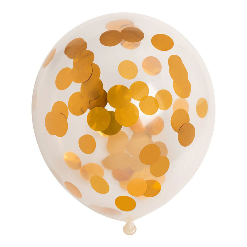 Load image into Gallery viewer, Globos confetti ballonnen papieren confetti metallic goud 30cm, 6st.