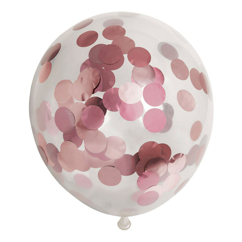 Load image into Gallery viewer, Globos confetti ballonnen papieren confetti metallix rose goud, 6st.