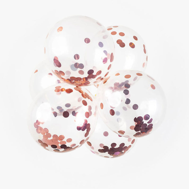 Load image into Gallery viewer, Globos confetti ballonnen papieren confetti metallix rose goud, 6st.