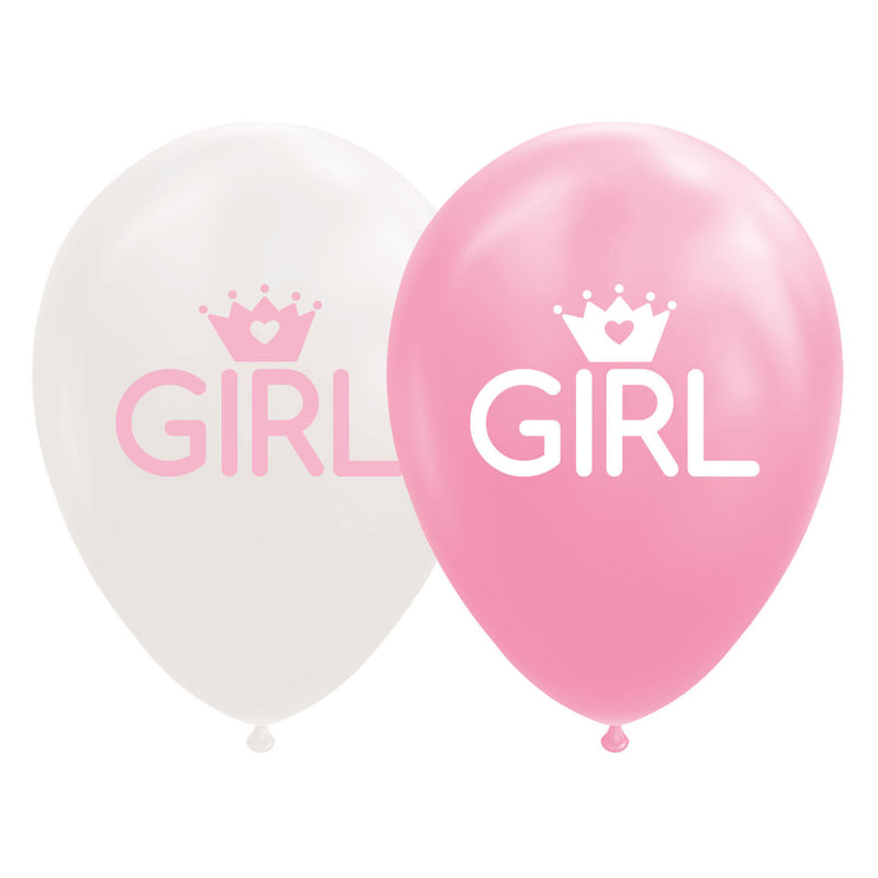 Load image into Gallery viewer, Globos ballonnen dochter baby roze wit 30cm, 8st.