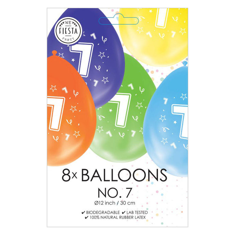 Chargez l'image dans la visionneuse de la galerie, Globos ballonnen 2-zijdig geprint cijfer 7, 8st.