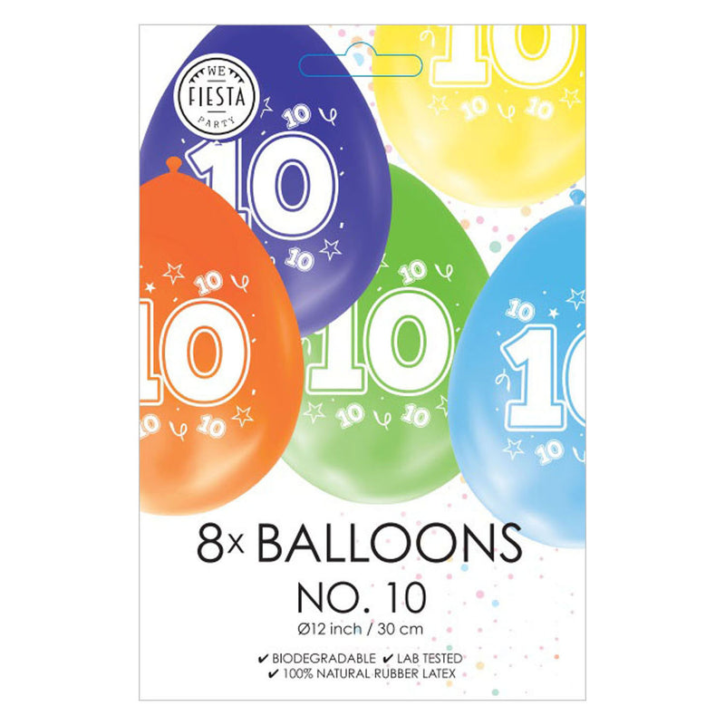 Load image into Gallery viewer, Globos ballonnen 2-zijdig geprint cijfer 10, 8st.