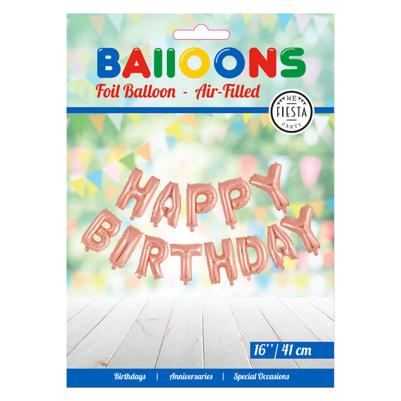 Load image into Gallery viewer, Globos folieballon tekst happy birthday rose goud