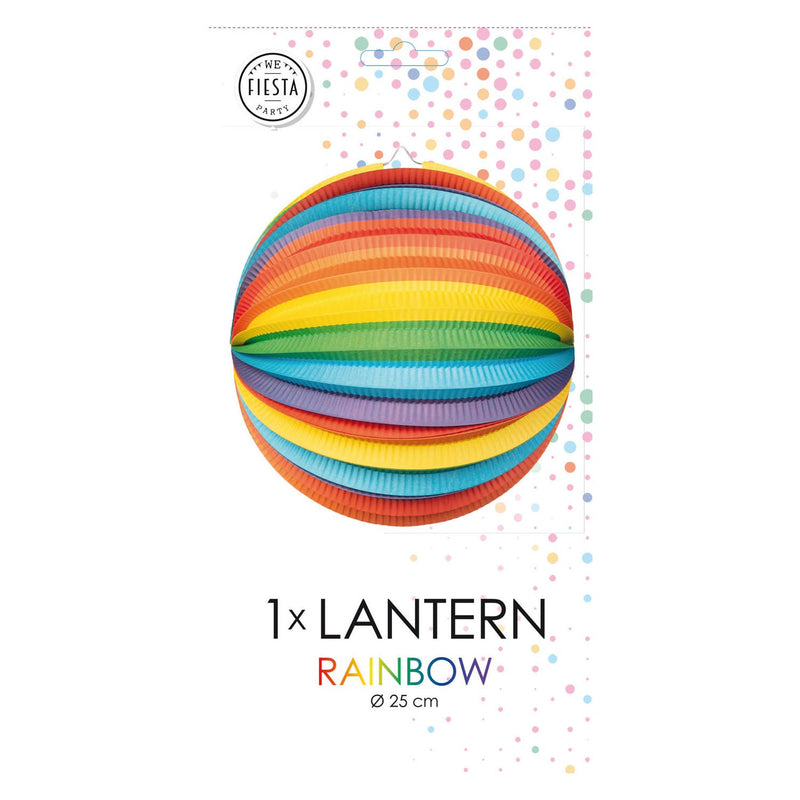 Load image into Gallery viewer, Globos papieren lantaarn rond regenboog, 25cm