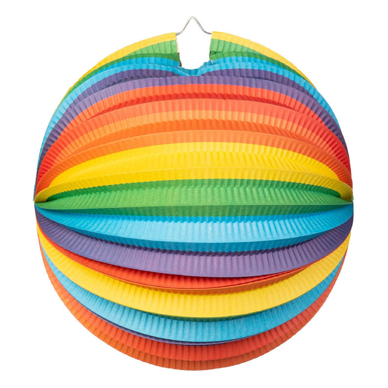 Load image into Gallery viewer, Globos papieren lantaarn rond regenboog, 25cm