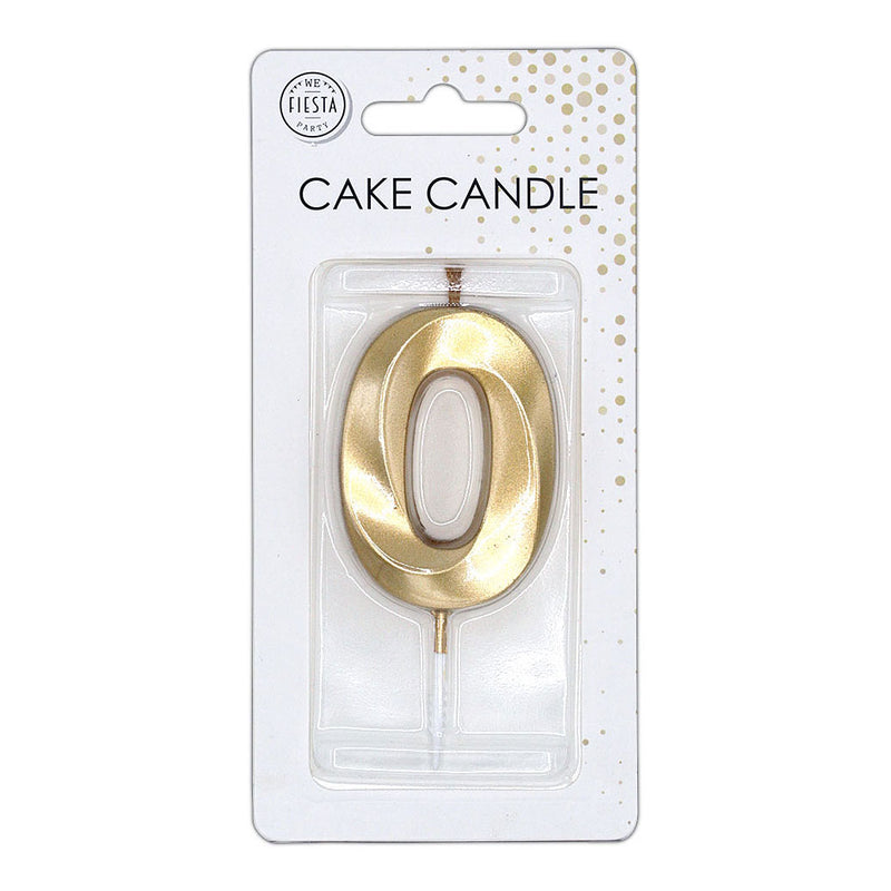Cargue la imagen en el visor de la galería, Globos taartkaars 6cm metallic goud no. 0