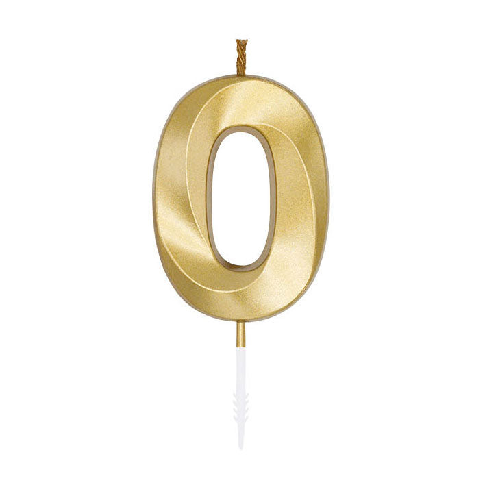 Cargue la imagen en el visor de la galería, Globos taartkaars 6cm metallic goud no. 0