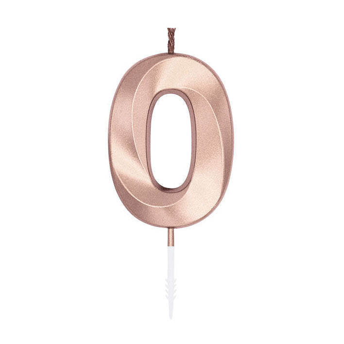 Cargue la imagen en el visor de la galería, Globos taartkaars 6cm metallic rose goud no. 0