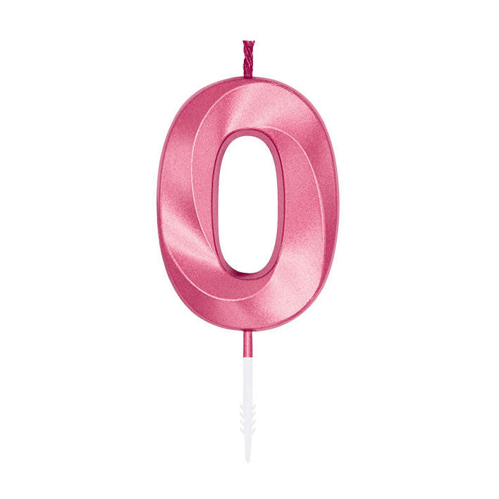 Cargue la imagen en el visor de la galería, Globos taartkaars 6cm metallic licht roze no. 0