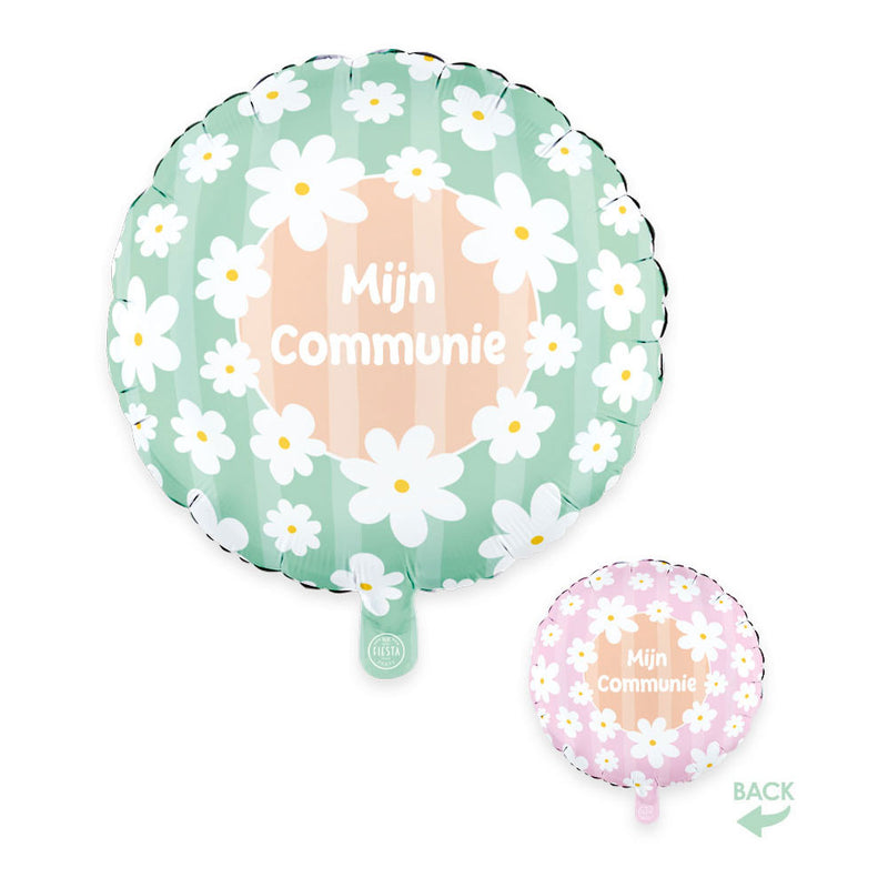 Cargue la imagen en el visor de la galería, Globos folieballon 18 inch rond madeliefjes mijn communie