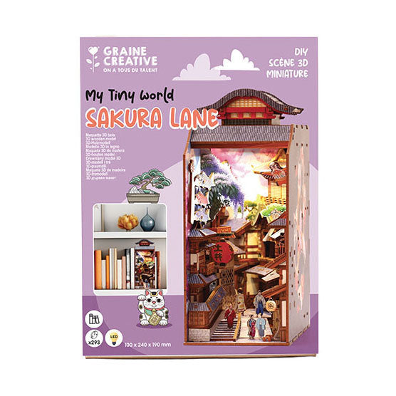 Load image into Gallery viewer, Graine creative graine 3d scene sakura lane book nook modelbouwpakket
