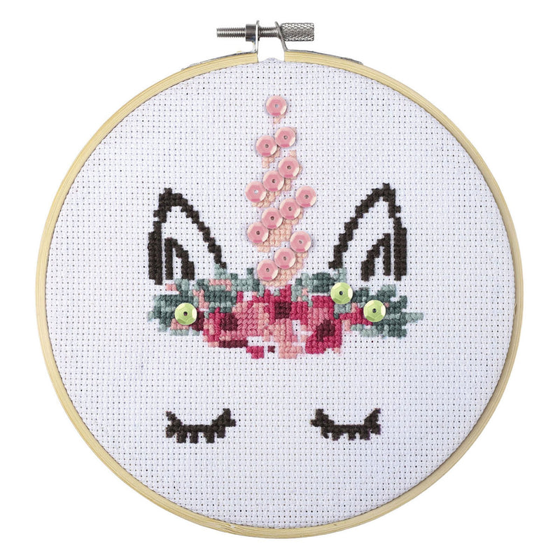 Load image into Gallery viewer, Graine creative graine borduurpakket 15,5 cm unicorn