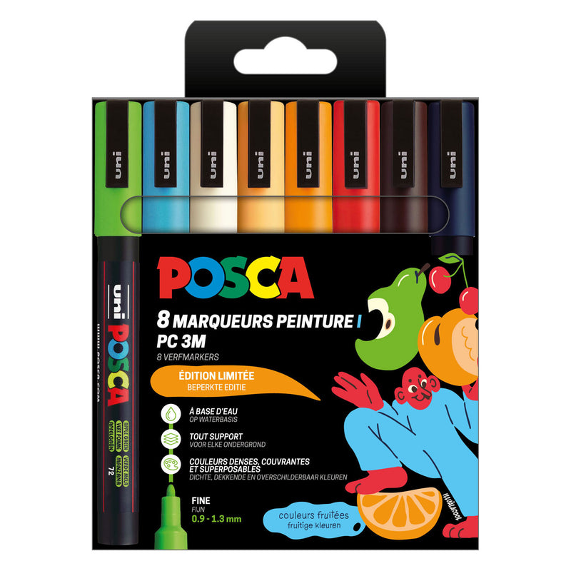 Load image into Gallery viewer, Uni posca markers pc3m set fruitige kleuren- 8st.