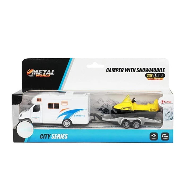 Load image into Gallery viewer, Toi-toys toi toys camper met sneeuwscooter 23cm