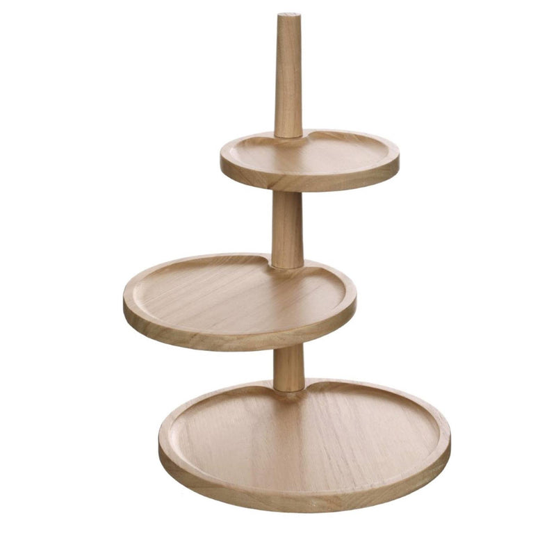 ギャラリービューアに画像をロードする, Ideas 4 seasons etagere hout met 3 plateaus h37, dia 25,5 20,5 15,5 cm