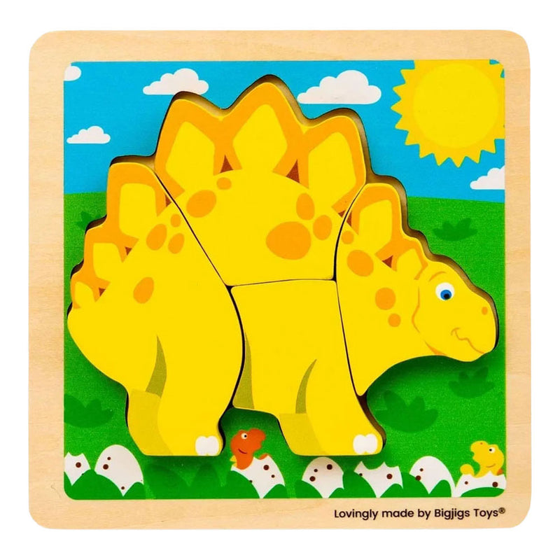Load image into Gallery viewer, Bigjigs houten vormenpuzzel stegosaurus - 4st.