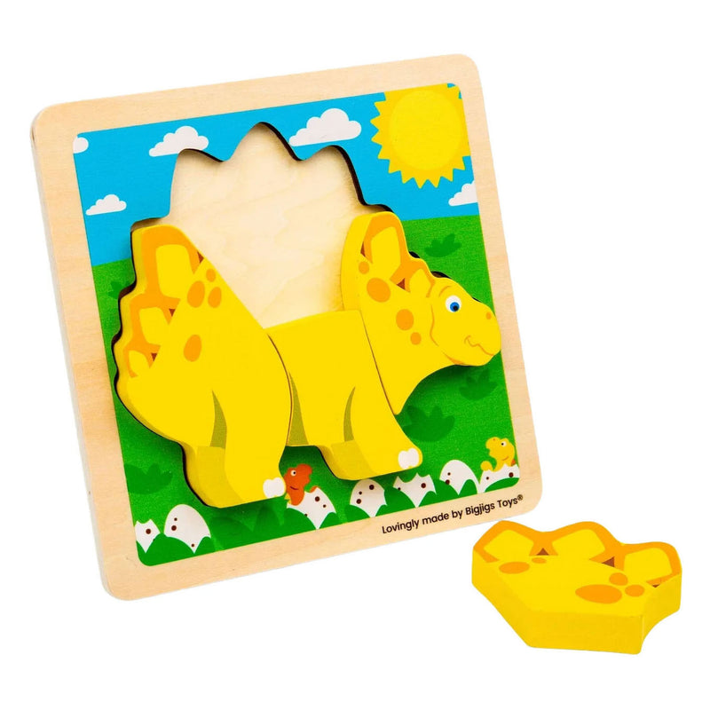 Load image into Gallery viewer, Bigjigs houten vormenpuzzel stegosaurus - 4st.
