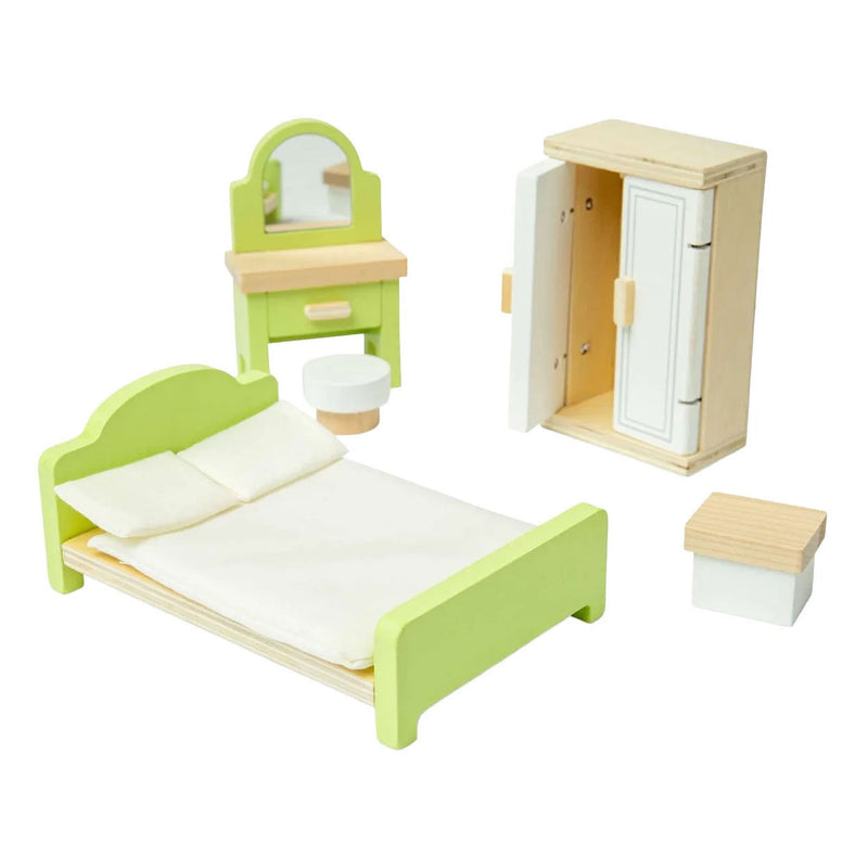 Load image into Gallery viewer, Bigjigs houten poppenhuis meubels slaapkamer - 5dlg.