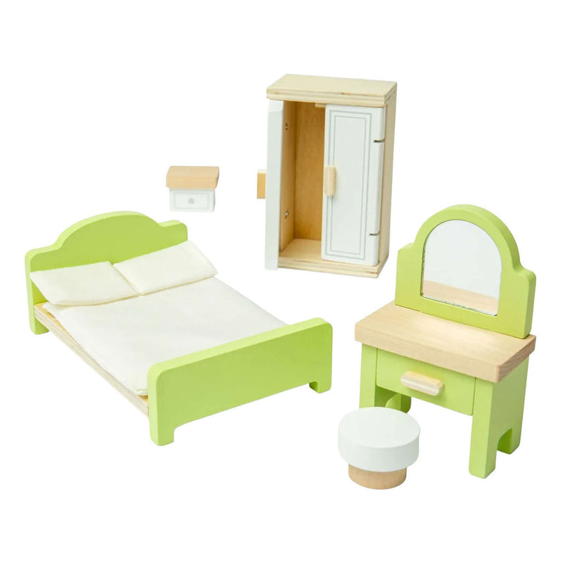 Load image into Gallery viewer, Bigjigs houten poppenhuis meubels slaapkamer - 5dlg.