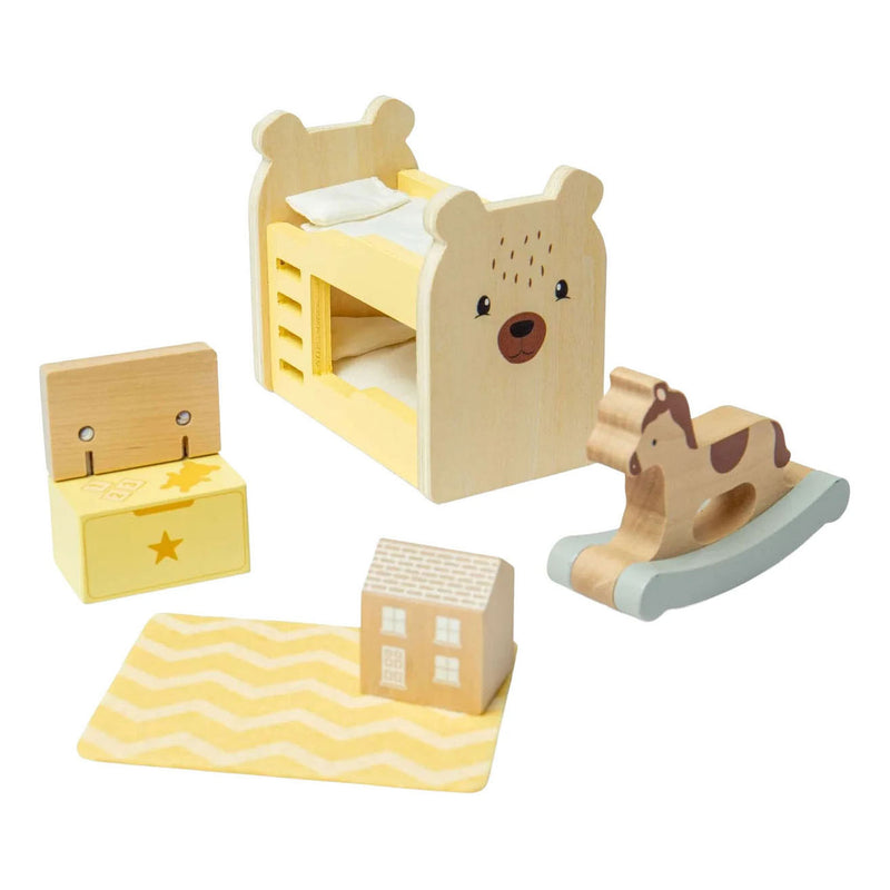 Load image into Gallery viewer, Bigjigs houten poppenhuis meubels kinderkamer - 5dlg.
