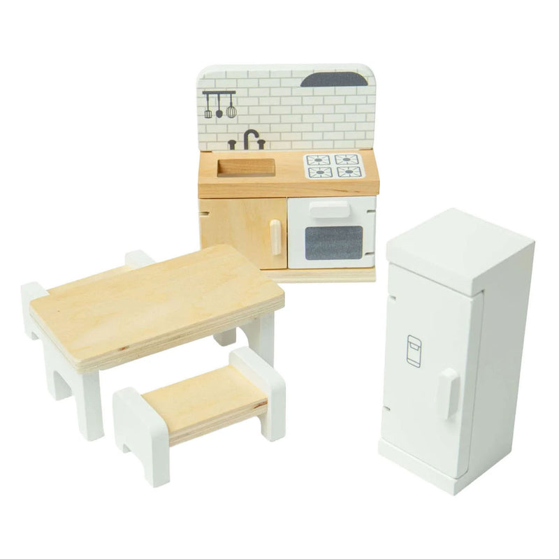 Load image into Gallery viewer, Bigjigs houten poppenhuis meubels keuken - 5dlg.