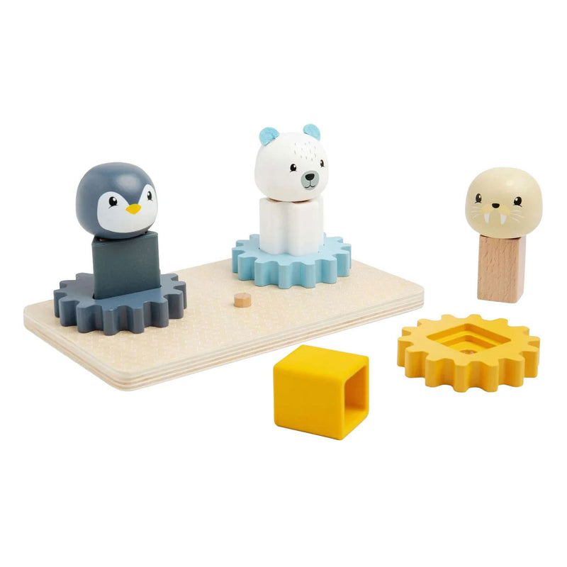 Load image into Gallery viewer, Bigjigs houten tandwielen puzzel noordpool - 10dlg.