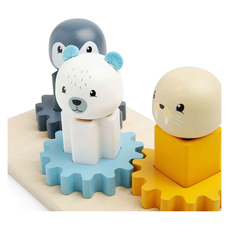 Load image into Gallery viewer, Bigjigs houten tandwielen puzzel noordpool - 10dlg.