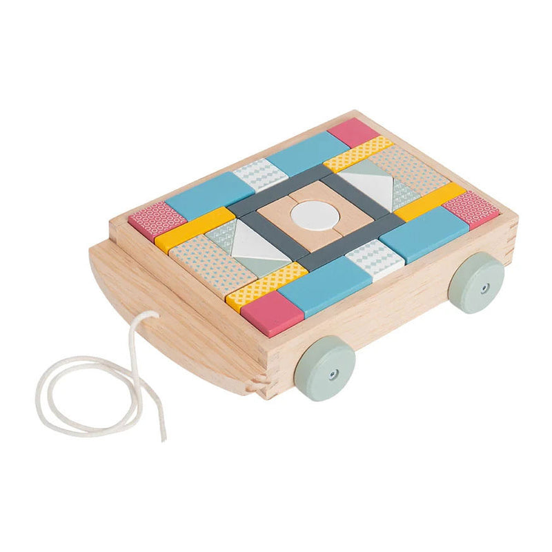 Load image into Gallery viewer, Bigjigs houten blokkenwagen - 29dlg.