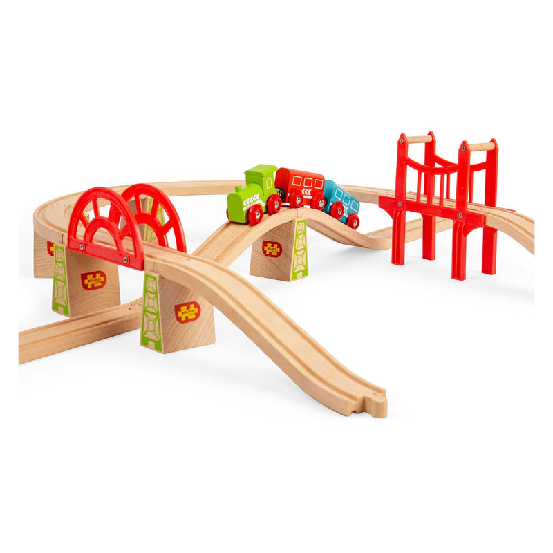 Afbeelding laden in galerijviewer, Bigjigs houten rails - bruggen uitbreiding set - 18dlg.