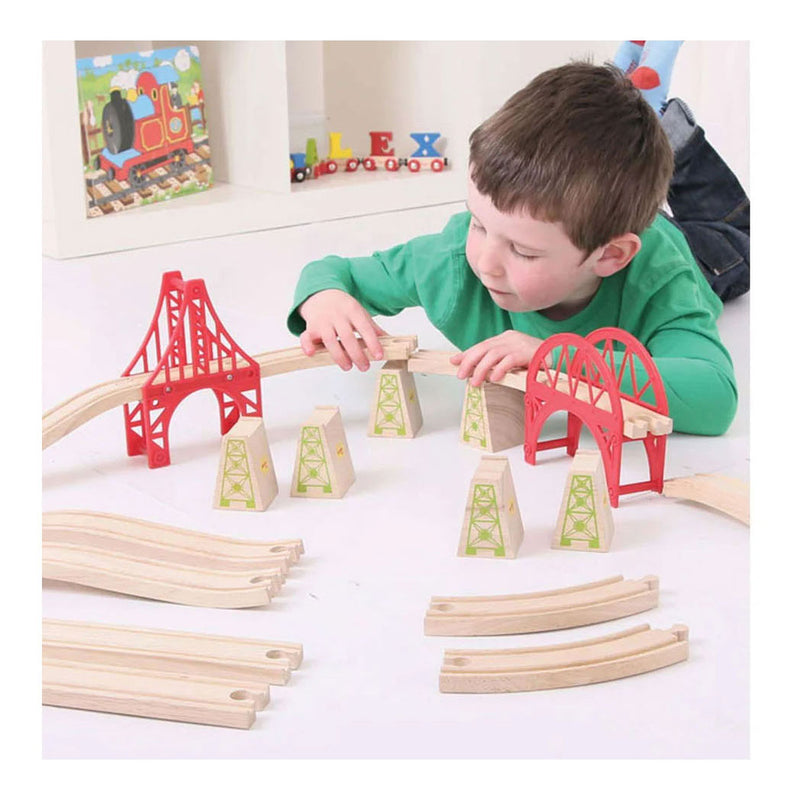ギャラリービューアに画像をロードする, Bigjigs houten rails - bruggen uitbreiding set - 18dlg.