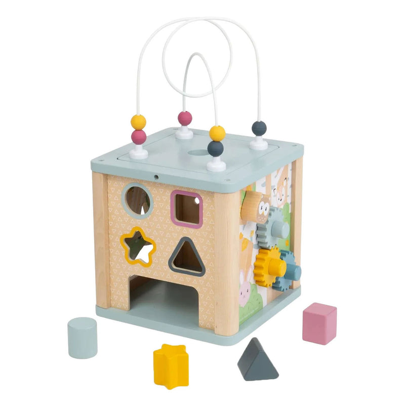 Load image into Gallery viewer, Bigjigs houten vormenstoof met kralenspiraal - 5dlg.