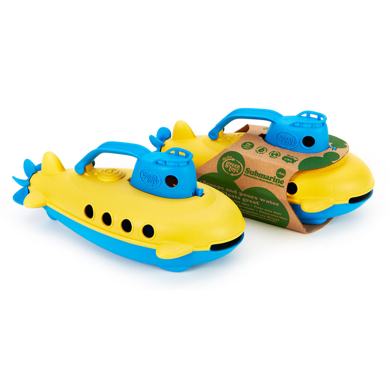 Afbeelding laden in galerijviewer, Green toys onderzeeer geel met blauw handvat -