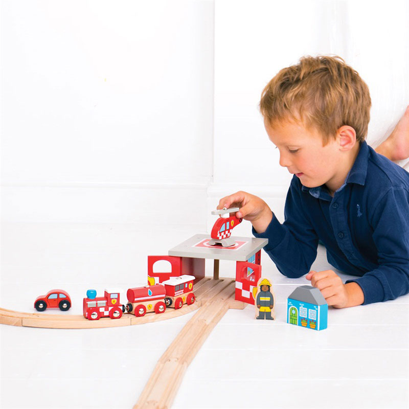 Afbeelding laden in galerijviewer, Bigjigs rails - brandweerkazerne