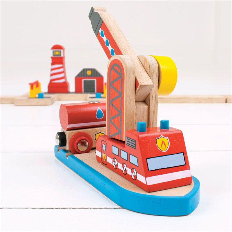 Load image into Gallery viewer, Bigjigs houten rails - brandweerhaven