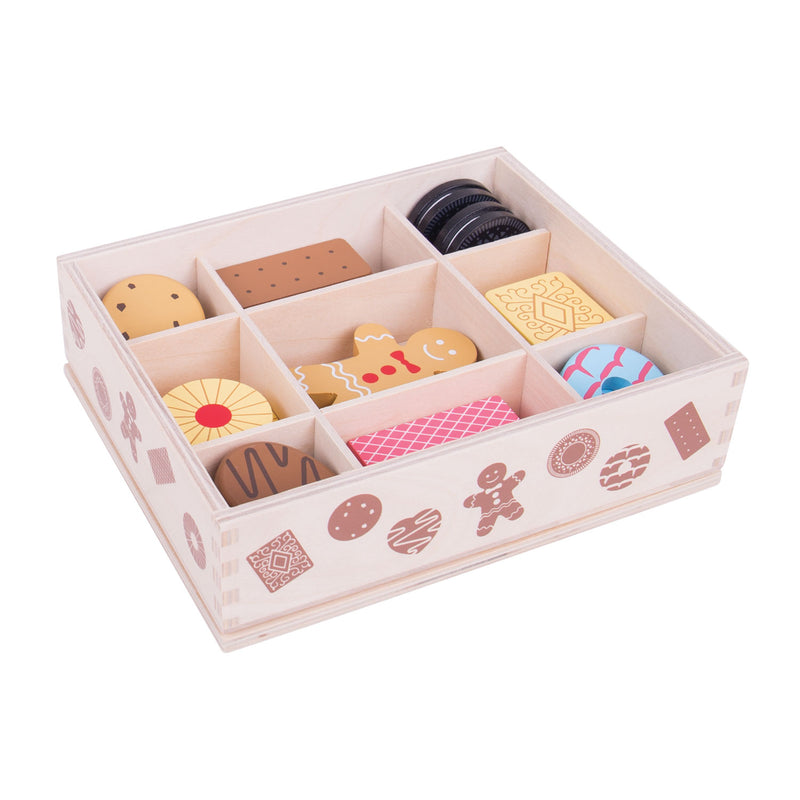 Load image into Gallery viewer, Bigjigs houten kistje met koekjes