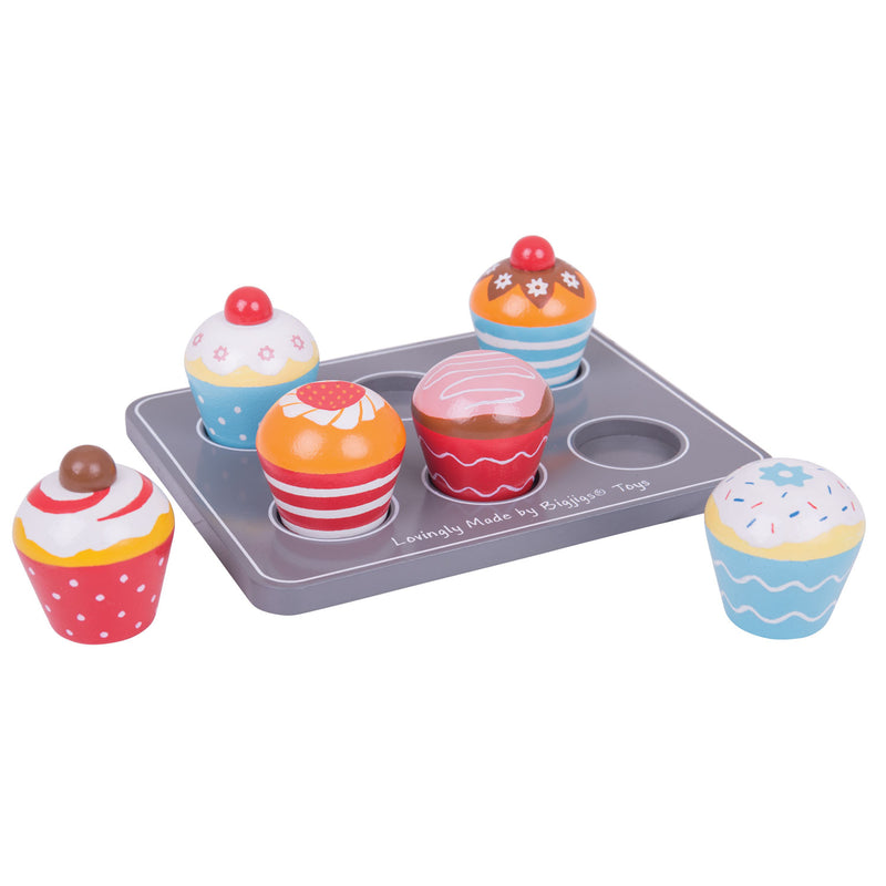 Afbeelding laden in galerijviewer, Bigjigs houten muffinset