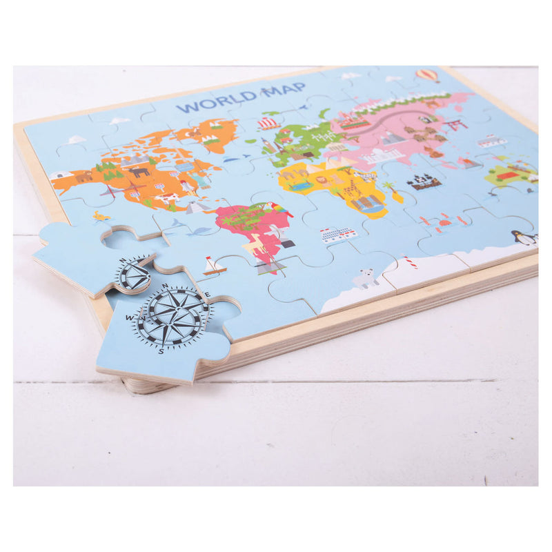 Afbeelding laden in galerijviewer, Bigjigs wereldkaart puzzel.