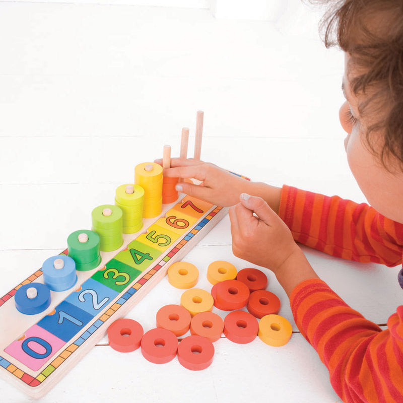 Afbeelding laden in galerijviewer, Bigjigs speelgoed leren tellen telraam - green toys