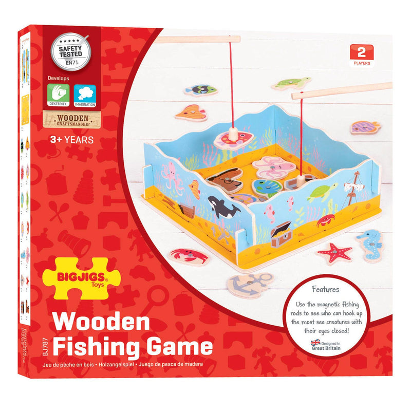 Afbeelding laden in galerijviewer, Bigjigs houten visspel hengelspel vissen hengelen spel groot