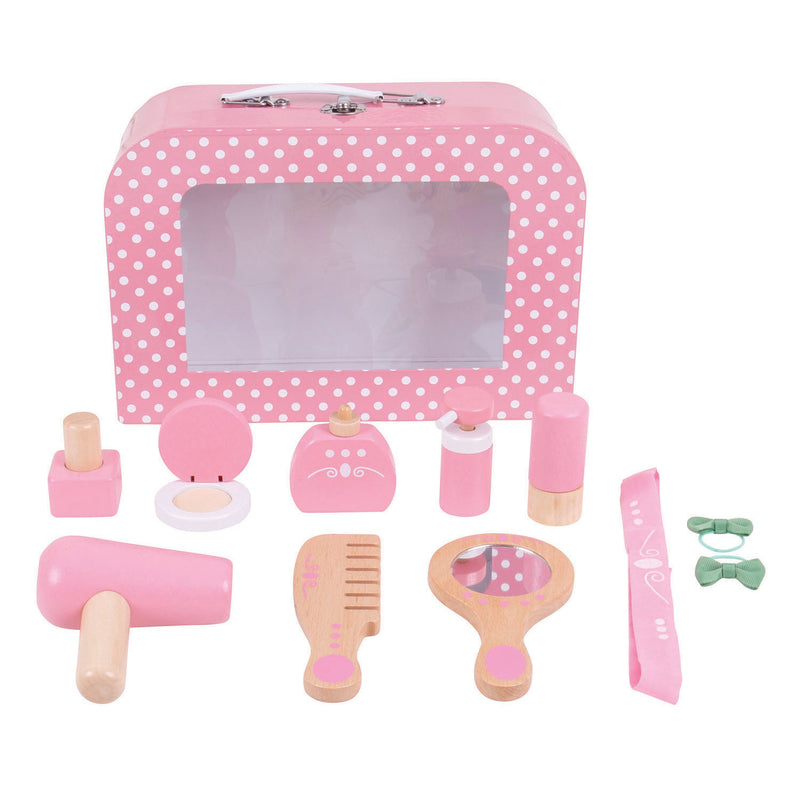 Load image into Gallery viewer, Bigjigs houten beauty case, 11dlg.