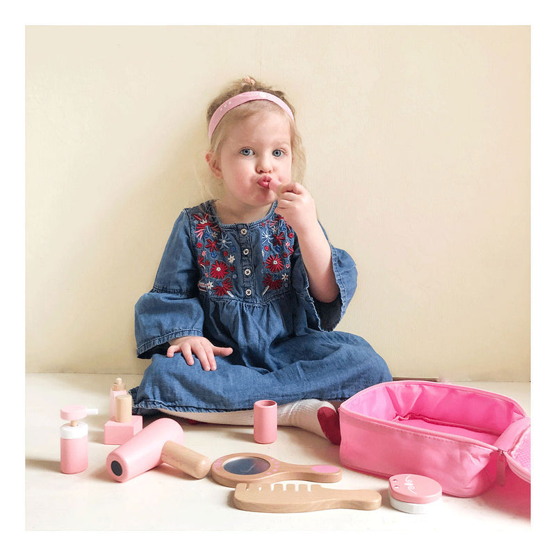 Load image into Gallery viewer, Bigjigs houten beauty case, 11dlg.