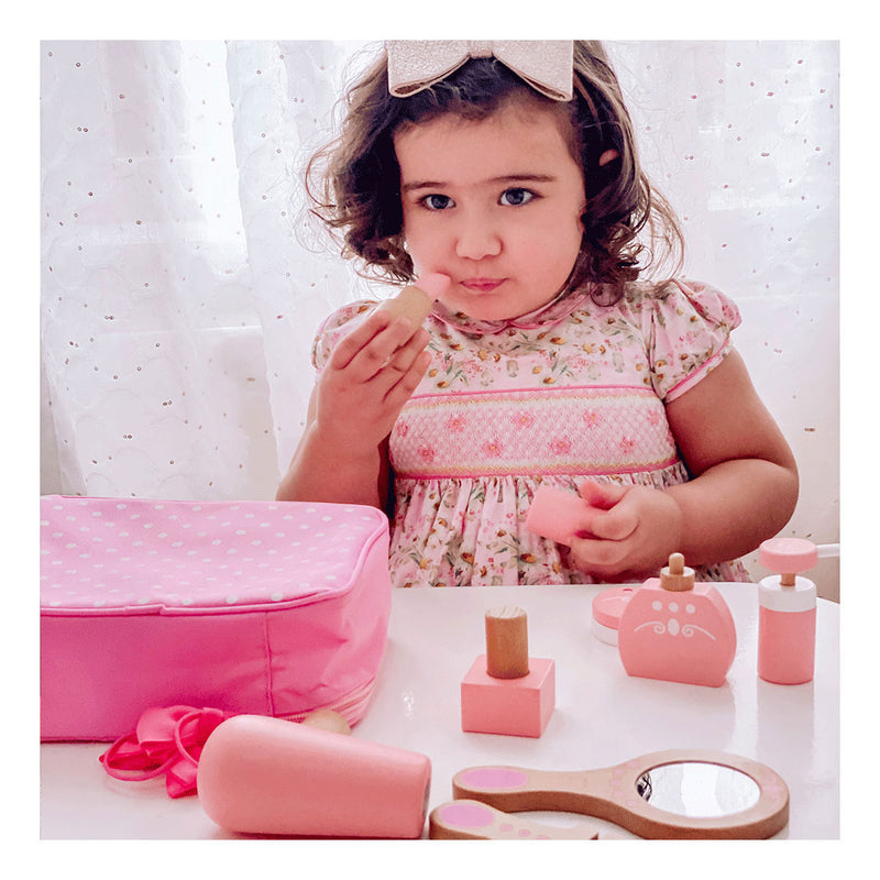 Load image into Gallery viewer, Bigjigs houten beauty case, 11dlg.