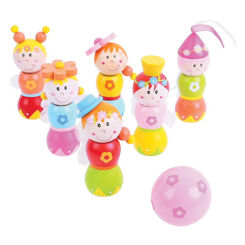Load image into Gallery viewer, Bigjigs houten bowlingset prinsessen, 7dlg.