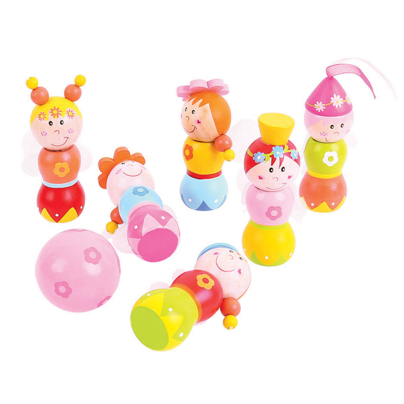 Afbeelding laden in galerijviewer, Bigjigs houten bowlingset prinsessen, 7dlg.