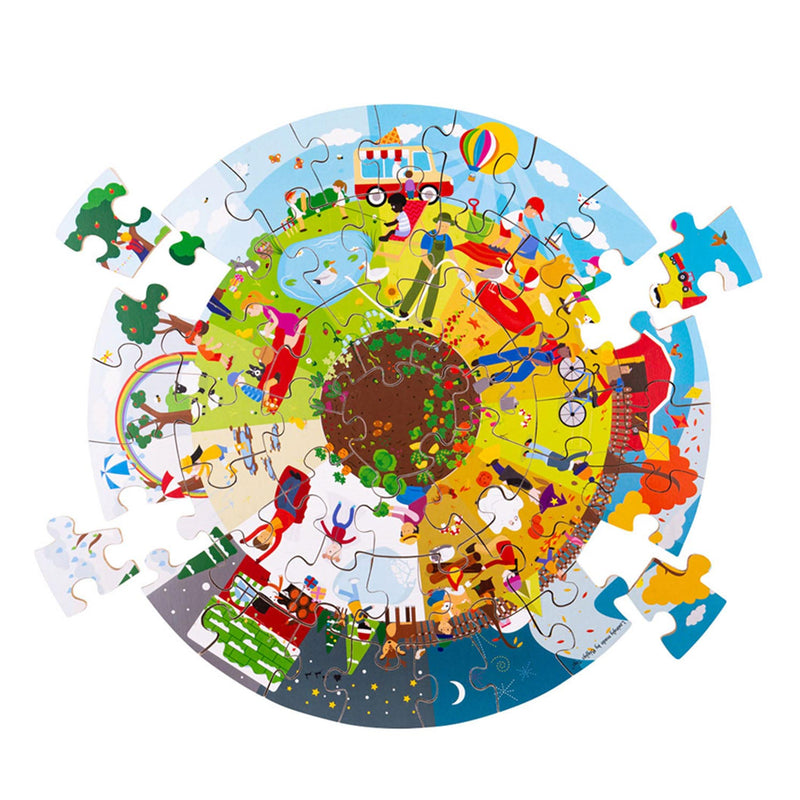Afbeelding laden in galerijviewer, Bigjigs vier seizoenen ronde vloerpuzzel.