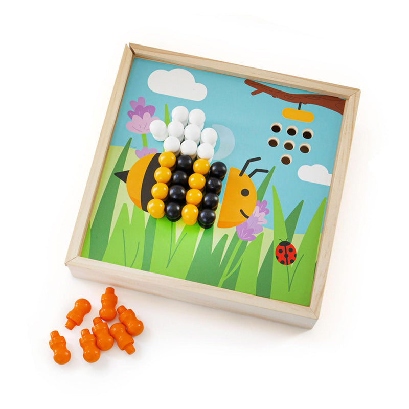 Load image into Gallery viewer, Bigjigs houten insteekmozaiek spel tuin